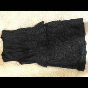 DKNY peplum dress with lace overlay